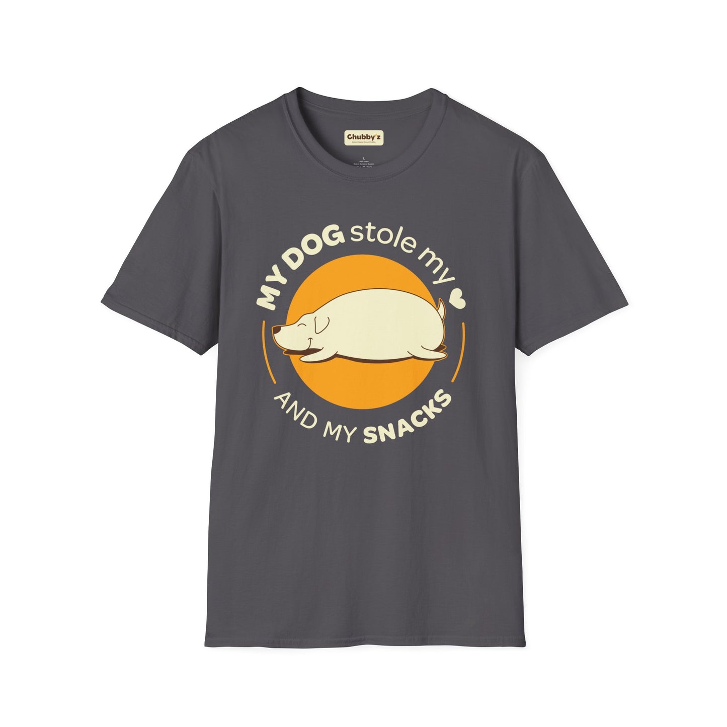 My dog stole my heart and my snacks | Unisex Softstyle T-Shirt