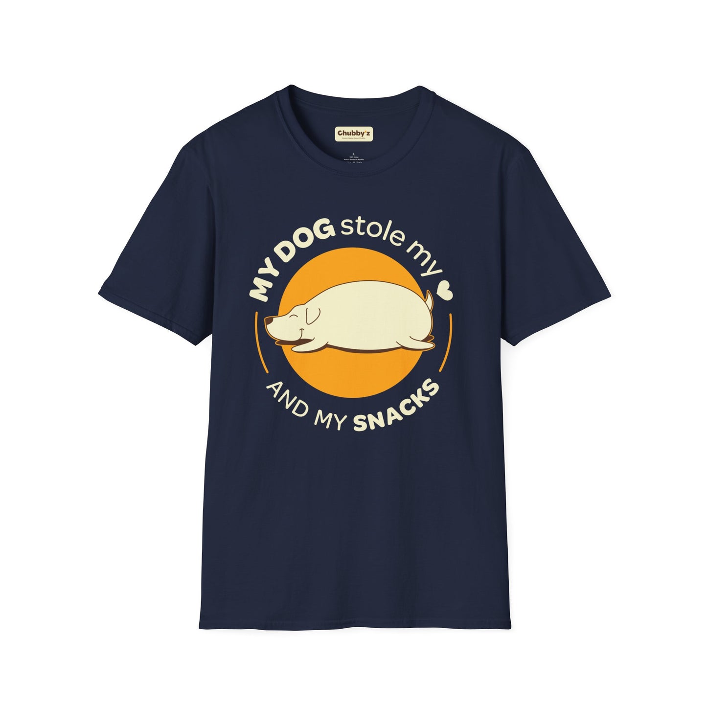 My dog stole my heart and my snacks | Unisex Softstyle T-Shirt