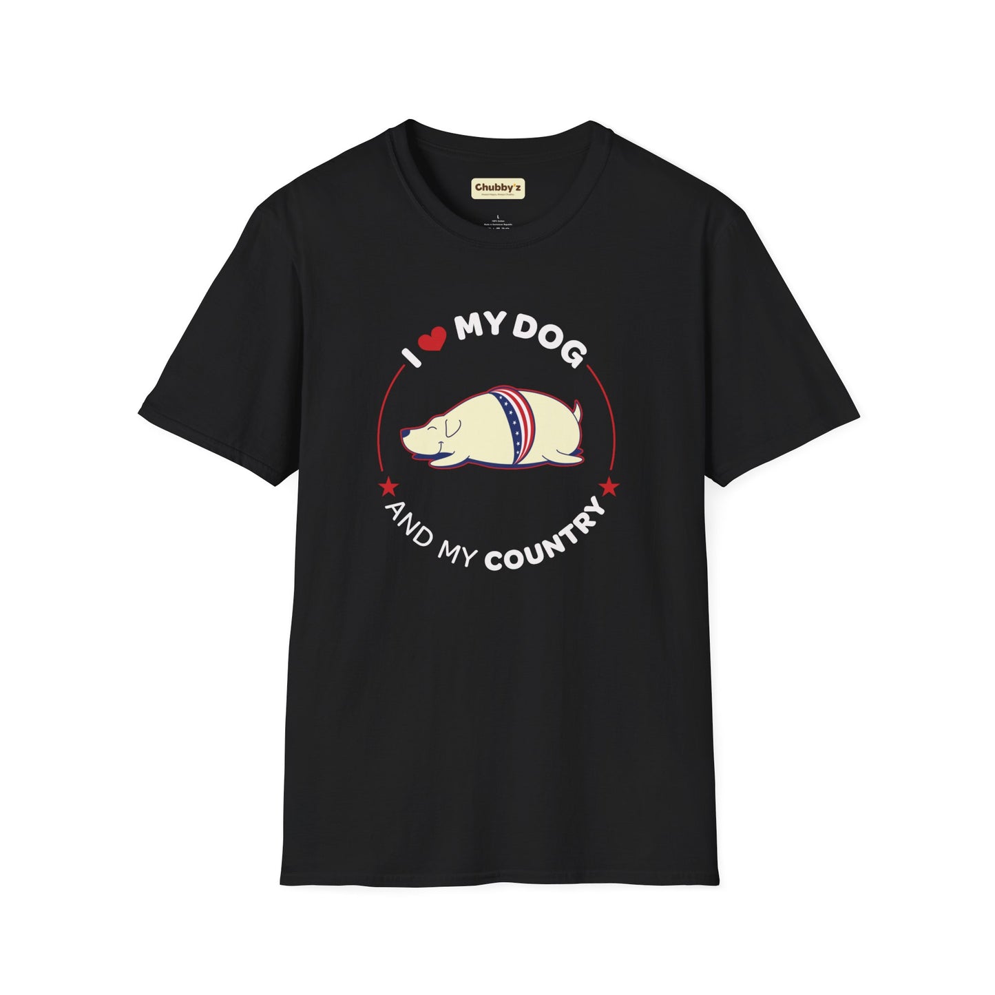 I Love My Dog & My Country | Unisex Softstyle T-Shirt