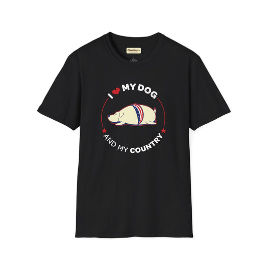 I Love My Dog & My Country | Unisex Softstyle T-Shirt