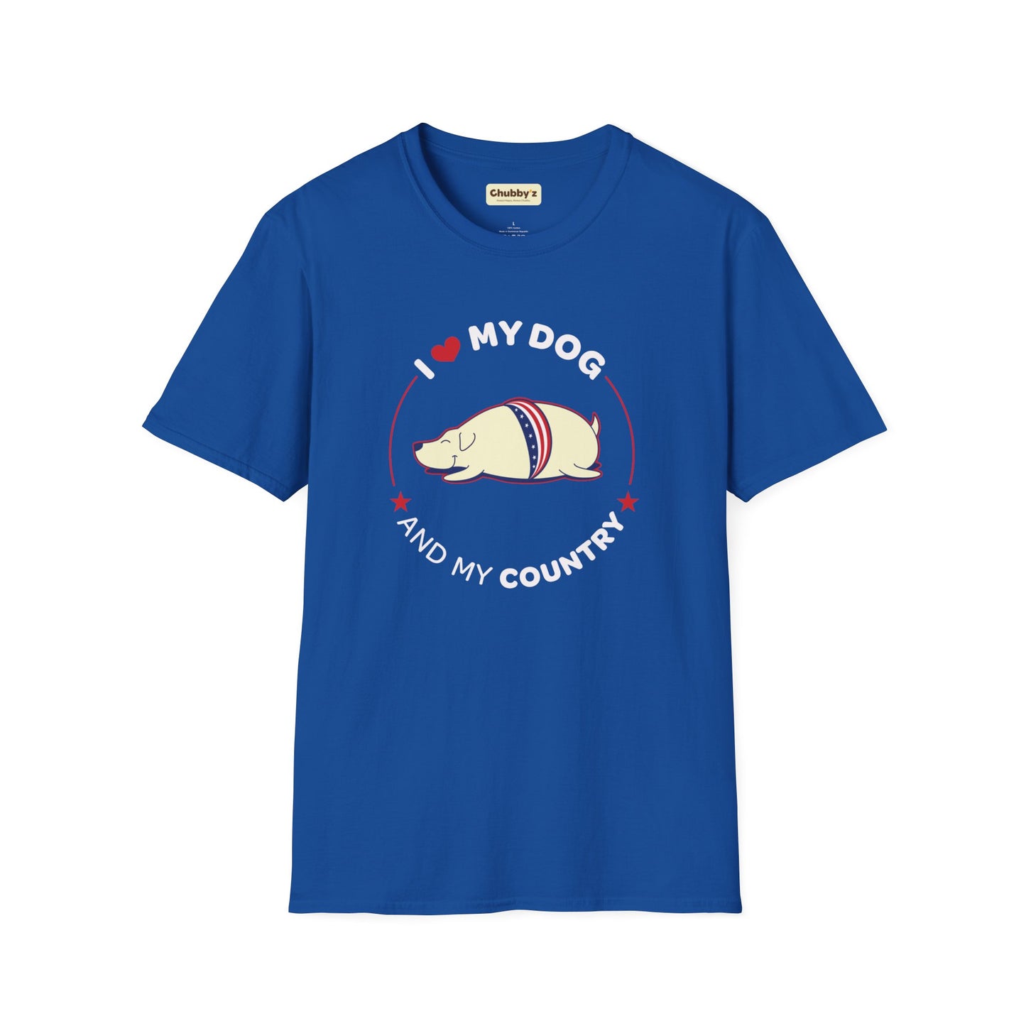 I Love My Dog & My Country | Unisex Softstyle T-Shirt