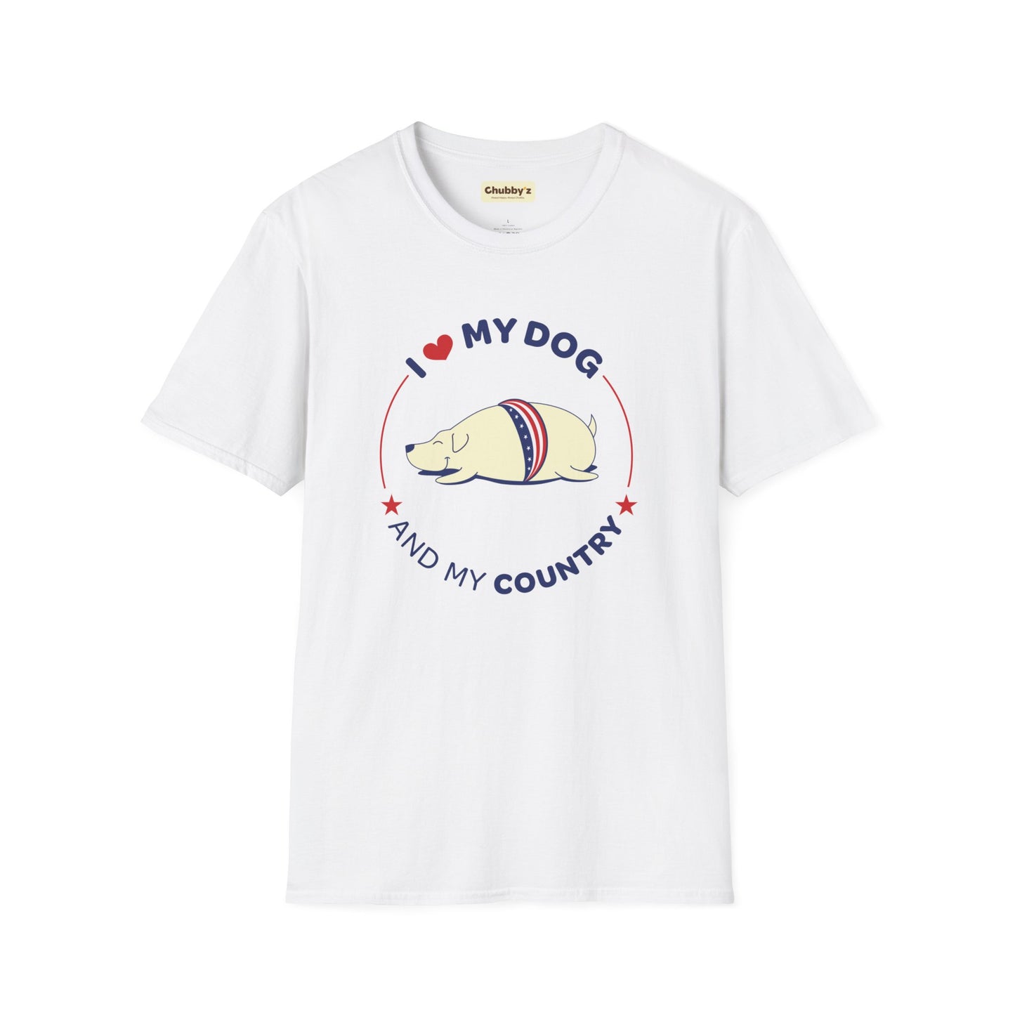 I Love My Dog & My Country |  Unisex Softstyle T-Shirt