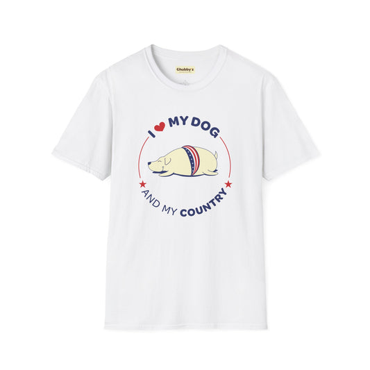 I Love My Dog & My Country |  Unisex Softstyle T-Shirt