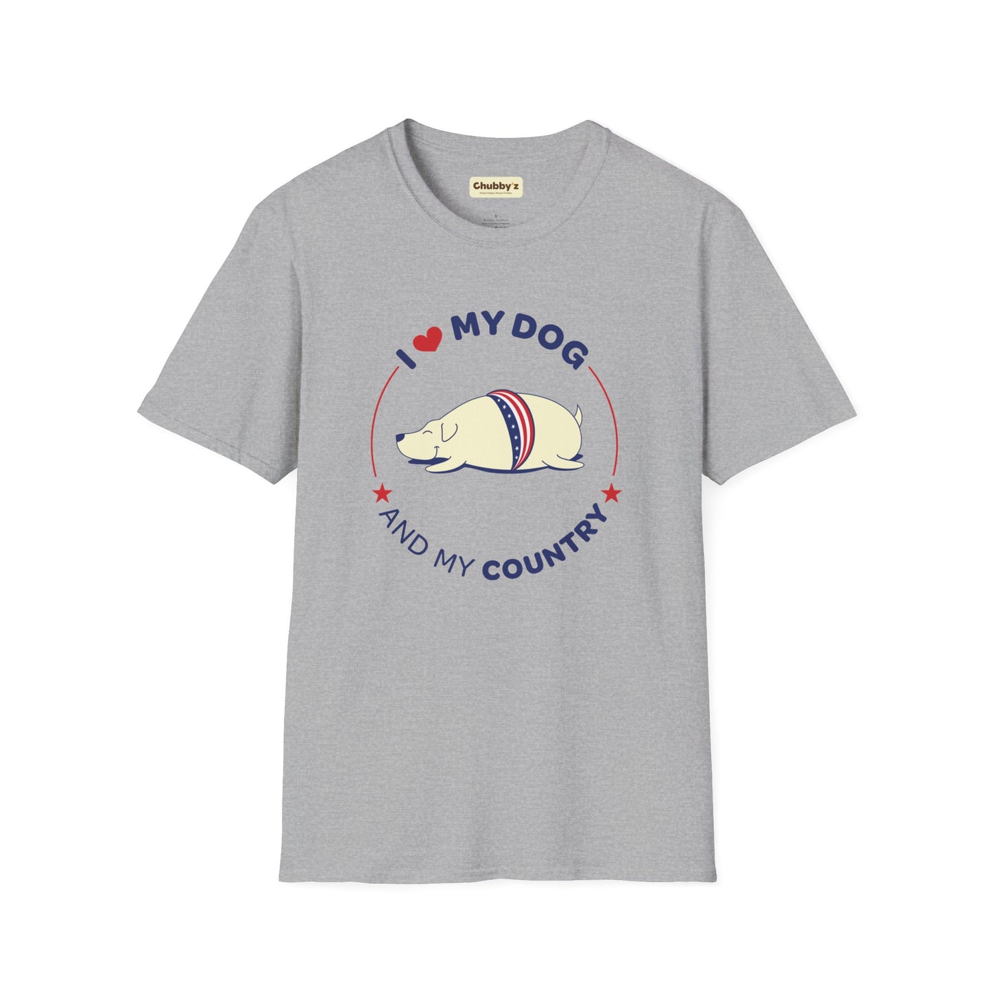 I Love My Dog & My Country |  Unisex Softstyle T-Shirt