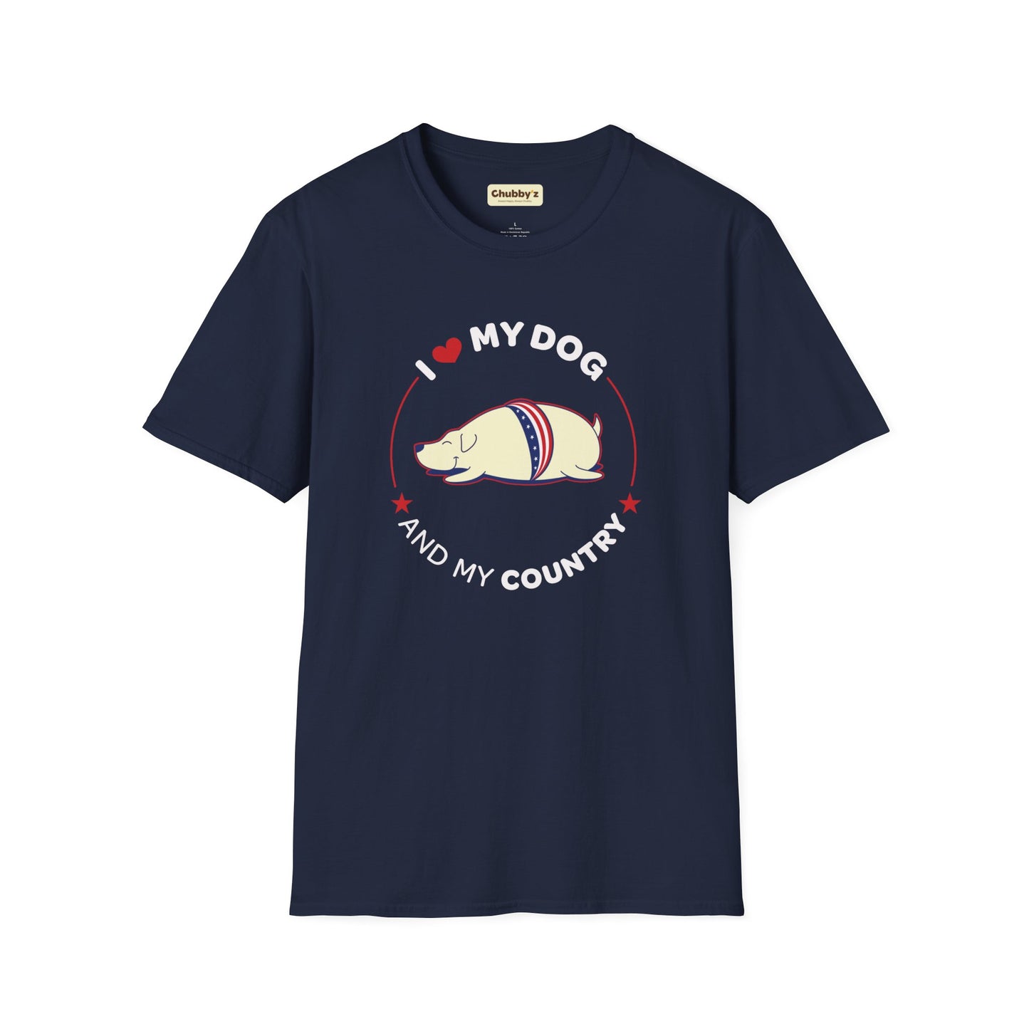I Love My Dog & My Country | Unisex Softstyle T-Shirt